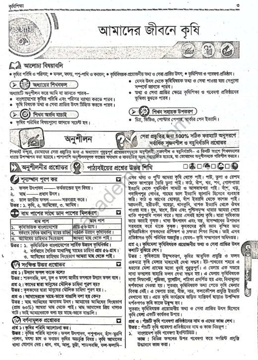 ষষ্ঠ শ্রেণি কৃষি শিক্ষা গাইড ও পাঠ্যবই পিডিএফ ২০২৫ - ফ্রি ডাউনলোড