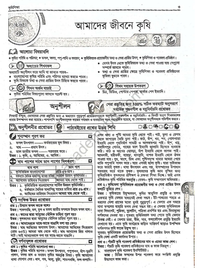 কৃষিশিক্ষা গাইড ষষ্ঠ শ্রেণি PDF | Class 6 Agriculture Guide
